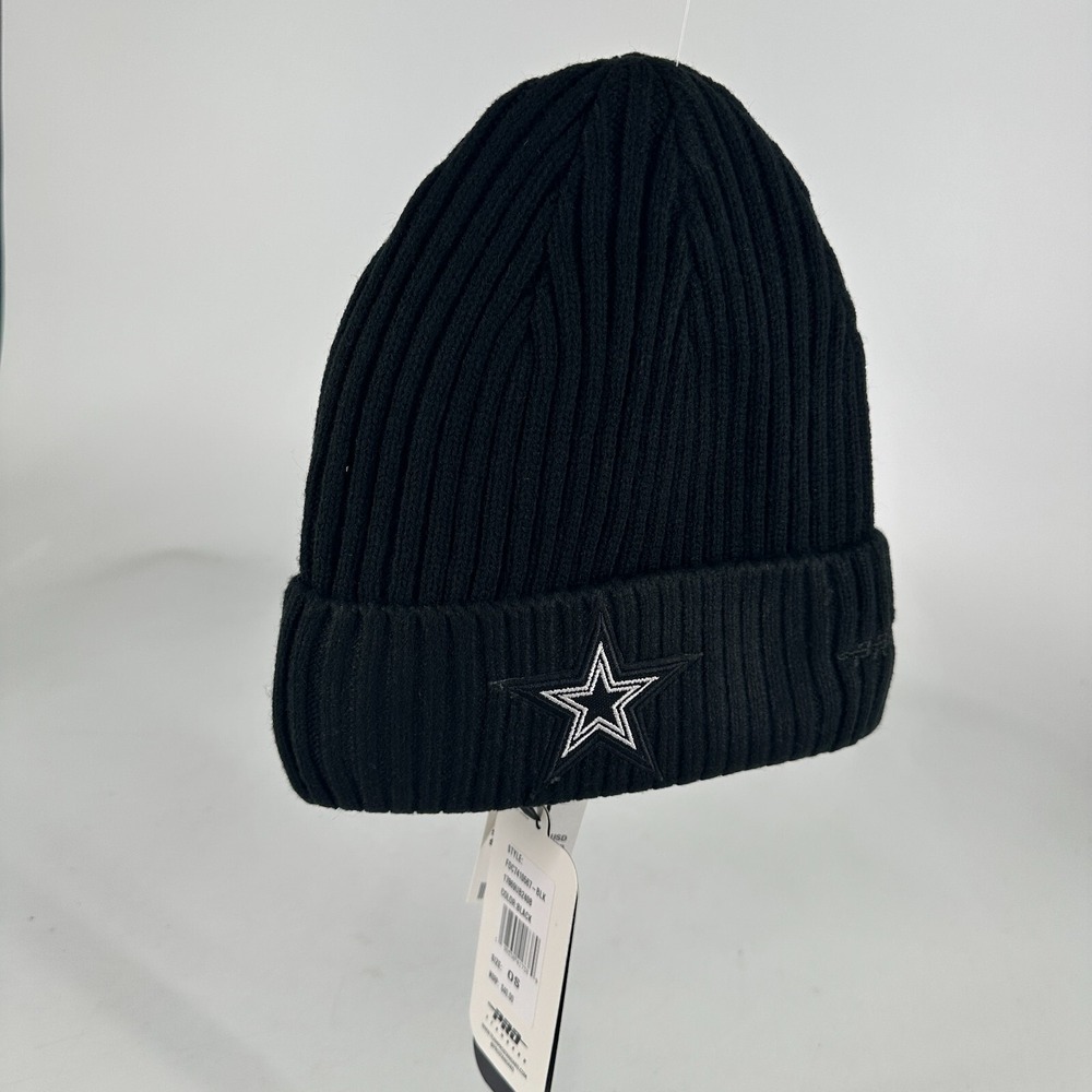 Pro Standard Dallas Cowboys Beanie Black Cuffed Fleece Lined $40 Winter Hat Men
